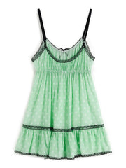 Lace Trim Floral Mini Dress