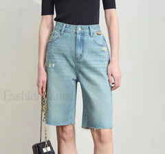 Minimalist Summer Denim High Waist Loose Cotton Short