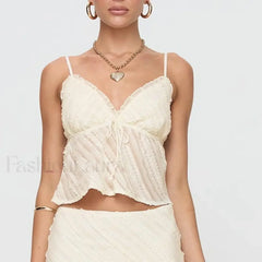 Sheer Beach Bow-Tie Crop Top