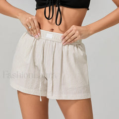 Striped Loose Fit Wide Leg Fashion Casual Lounge Short