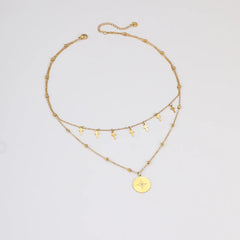 Vintage Double Strand Cross Pendant Necklace