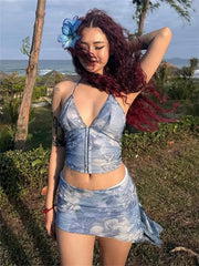 Glitter Tassel Skirt Two Piece Set