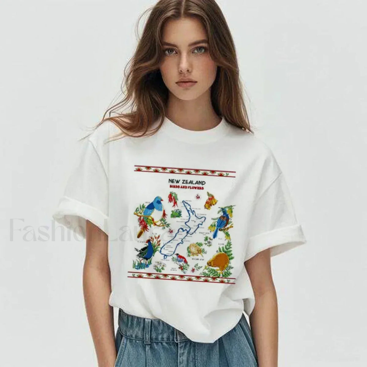 New Zealand Cartoon Summer Loose Casual T-Shirt