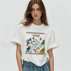 New Zealand Cartoon Summer Loose Casual T-Shirt