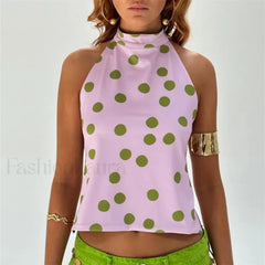 Floral Boho Backless Crop Top
