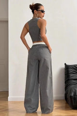 Tailored Workwear Striped Two Piece Vest Pants Set