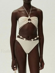 Strap Swimsuit Pearl Magda Bikini Set