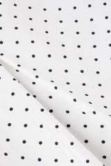 Ruched Polka Dot A-Line Midi Skirt