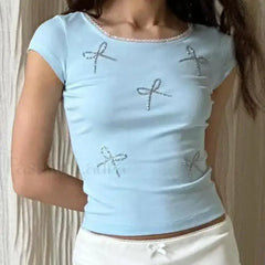 Bohemia Fashion Crew Neck Diamond T-Shirt