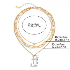 Multi Layer Cross Pendant Gothic Necklace