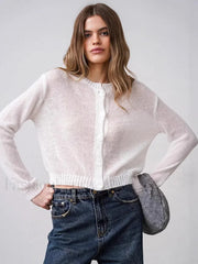 Hollow Knit See-Through Cardigan