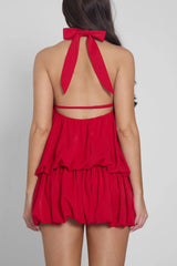 Cherry Bubble Mini Trendy Dress - Red