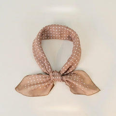 Polka Dot Faux Linen Square Hair Neck Sun Scarf