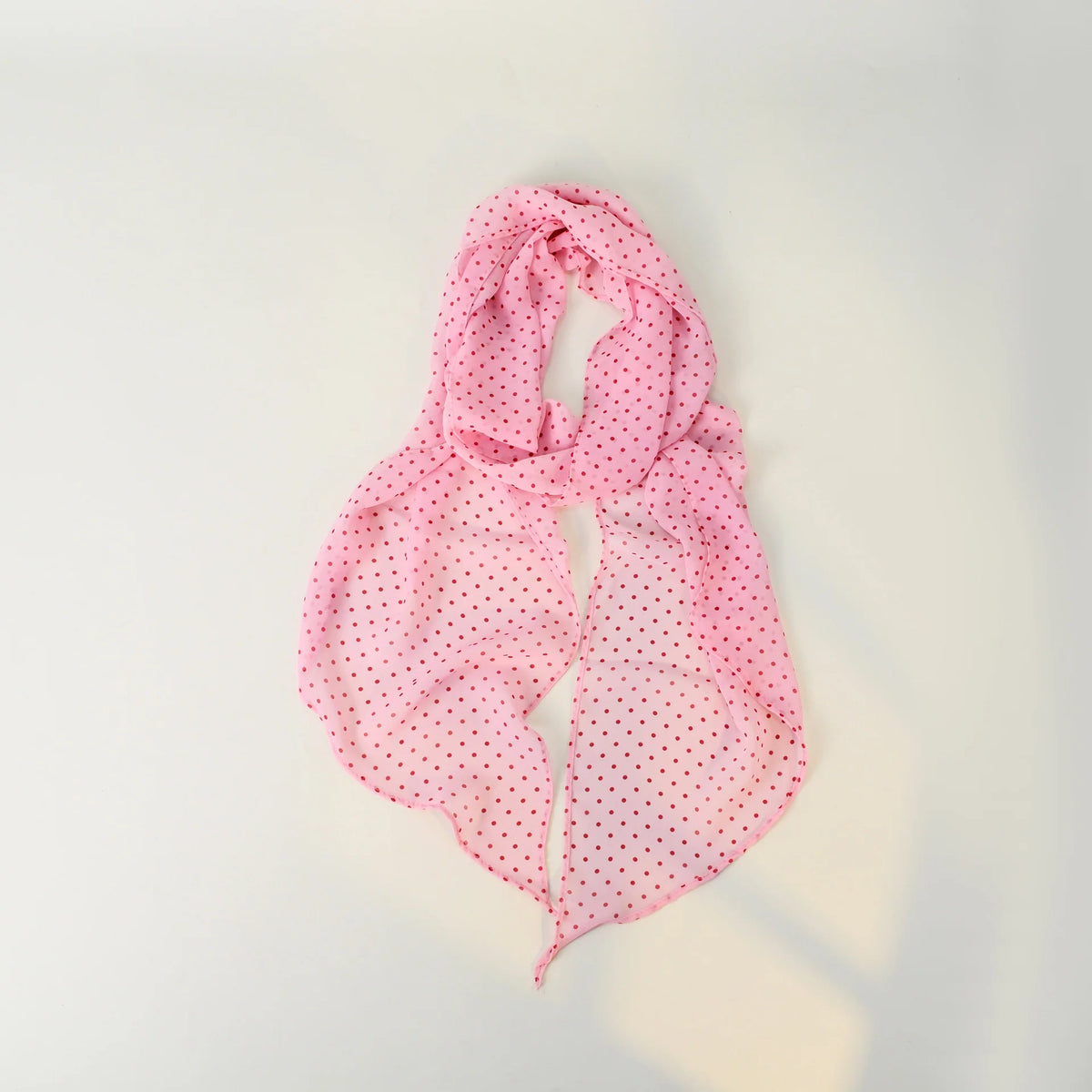 Polka Print Long Lightweight Scarf