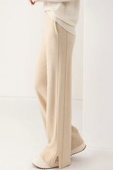 Wool Soft Straight Split Knit Pants