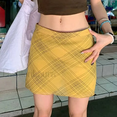 Yellow High Waist Retro Skirt