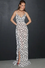 Floral Backless High Split Cami Maxi Dress