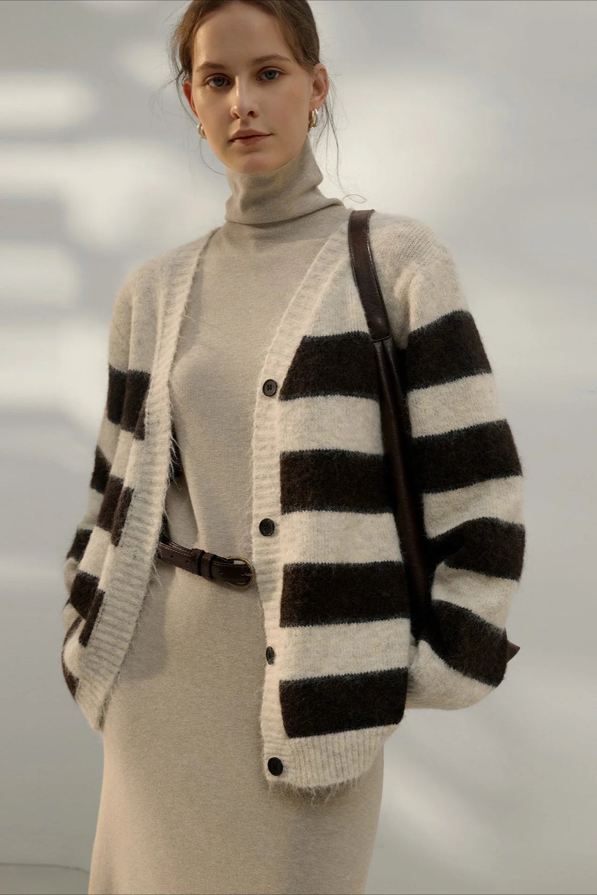 Relaxed Stripe Knit Cardigan
