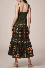 Ethnic Vintage Print A-Line Boho Dres