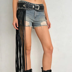 Y2K Punk Tassel Rivet Alloy Buckle Belt