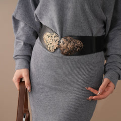 Boho Wide Elastic Leather Belt