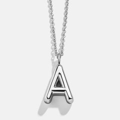 Classic Silver Initial Necklace - Silver
