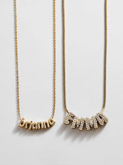 Bubble Letter Custom Necklace - Extra Small Bubble Letter