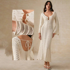 Crochet Net Maxi Dress Cover Up