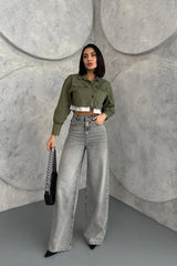 High Waist Straight Floor Jeans