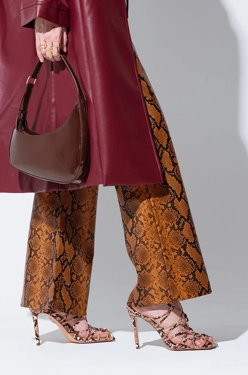 AZALEA WANG AMENRA SNAKE SANDAL HEEL