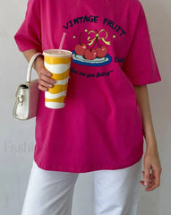 Vintage Chic Letter Printed T-Shirt