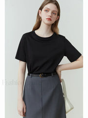 100% Cotton Straight White Black T-Shirt