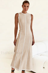 Knit Sleeveless A-Line Retro Work Dress