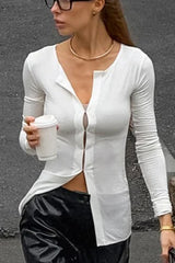 Open-Knit Long Sleeve Knit Top