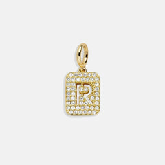 Block Pavé Initial Cluster Charm - R
