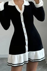 Long Sleeve Ruffle Sweater Dress