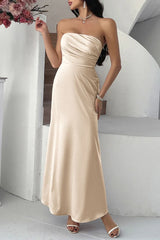 Solid Bustier Bodycon Gown Formal Dress