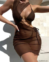 Strappy Halter Cover-Up Three Piece Set