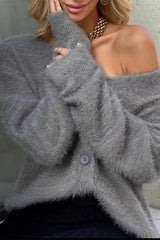 Plush V-Neck Cardigan