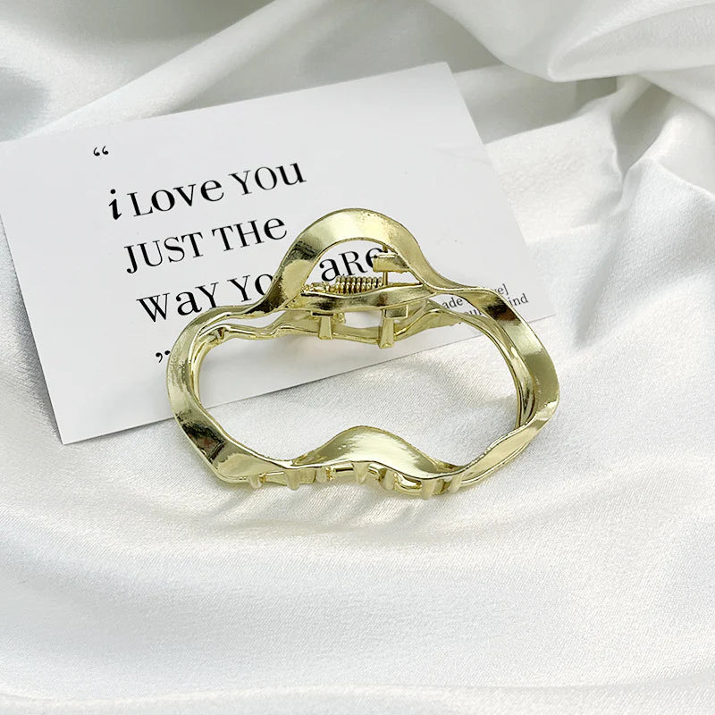 Premium Gold Silver Metallic Large Hair Claw