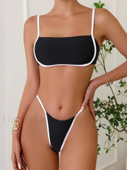 Splicing Mini Micro Thong Bikini Set