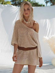 V Neck Hollow Out Cover Up