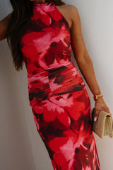 Barley Maxi Dress-Red Floral
