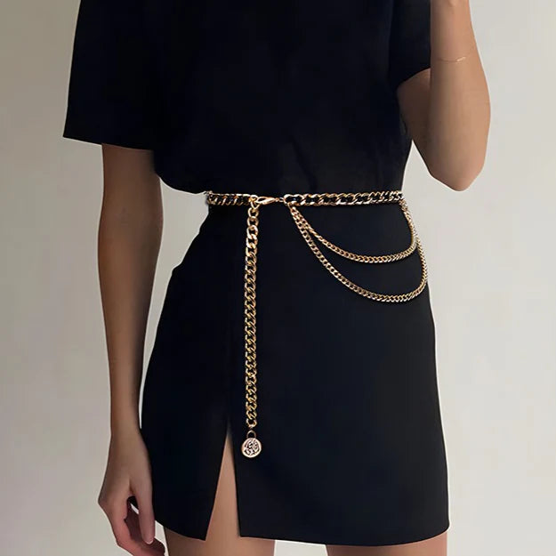 Chic Braided Slim Metal Waist Chain