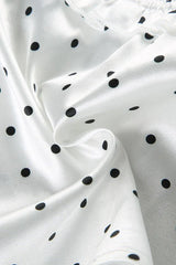Polka Dot Deep V Bow Tie Cami Crop Top