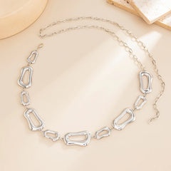 Geometric Irregular Rectangle Waist Chain