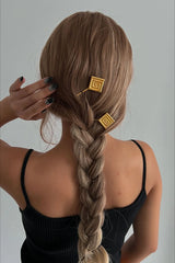 2-Piece Guilloche Design Braid Accent Hairpin Set