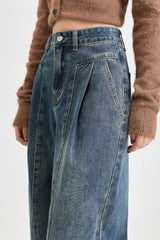 Vintage High Waist Banana Fit Wide Leg Jeans