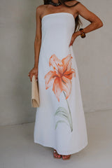 Scarlett Strapless Maxi Dress-Ivory