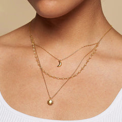 Stainless Steel Star Moon Fringe Choker Necklace